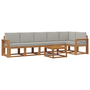 vidaXL Ensemble de canapés d'extérieur 7 pc Gris Naturel et Clair
