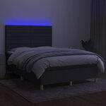 vidaXL Sommier à lattes de lit et matelas et LED Gris foncé 140x190 cm
