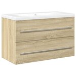 vidaXL Ensemble de meubles de salle de bain 2 Pièces chêne sonoma
