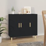 vidaXL Buffet noir 90x34x80 cm bois d'ingénierie