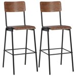 vidaXL Mobilier de bar 3 Pièces Acier Marron Noir