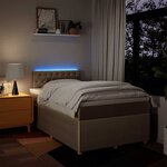 vidaXL Sommier à lattes de lit avec matelas Crème 120x200 cm Tissu