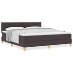 vidaXL Lit boxspring avec matelas Marron foncé 180 x 200 cm tissu