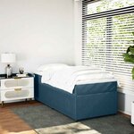 vidaXL Sommier à lattes de lit et matelas Bleu foncé 80x200 cm Velours