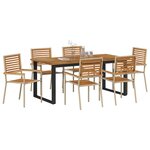 vidaXL Ensemble de salle à manger pour jardin 7 Pièces Beige