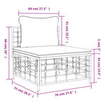 vidaXL Canapé central de jardin avec coussin beige résine tressée