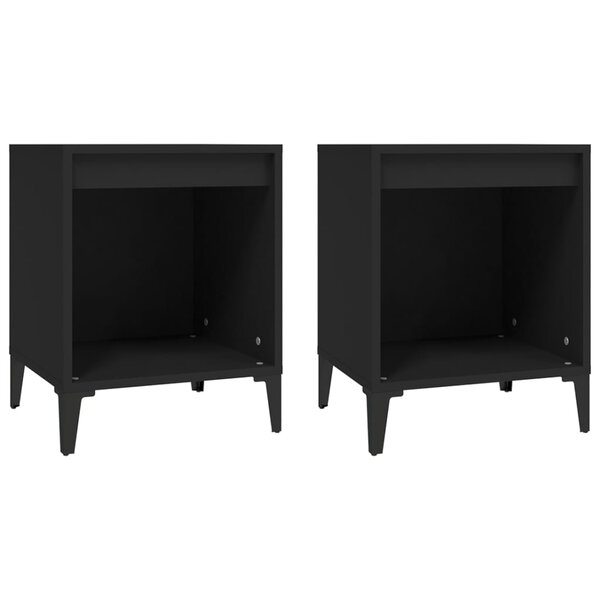 vidaXL Tables de chevet 2 Pièces Noir 40x35x50 cm