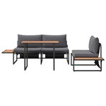 Ensemble de salle à manger de jardin de 3 pièces avec coussins anthracite