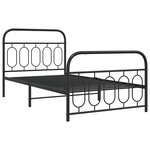 vidaXL Cadre de lit métal sans matelas avec pied de lit noir 100x190cm