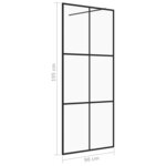 vidaXL Paroi de douche avec verre ESG transparent 90x195 cm Noir
