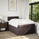 vidaXL Sommier à lattes de lit et matelas marron foncé 120x190cm tissu
