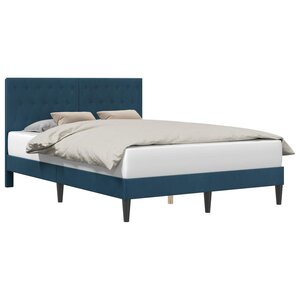 vidaXL Cadre de lit avec tête de lit Bleu 140 x 190 cm Velours