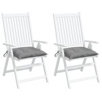 vidaXL Coussins de chaise lot de 2 gris 40x40x7 cm tissu oxford