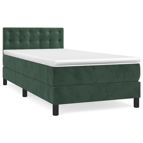 vidaXL Sommier à lattes de lit avec matelas Vert foncé 90x190 cm
