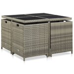 vidaXL Ensemble à manger d'extérieur 9Pièces et coussins Résine tressée