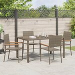 Ensemble de salle à manger de jardin 5 pièces gris poly rattan