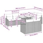 vidaXL Ensemble de canapé de jardin 9 Pièces Gris 100 x 55 x 73 cm