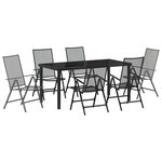 vidaXL Set de jardin à manger de 7 pièces en acier anthracite