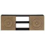 vidaXL Meuble TV avec étagère avec stockage Laiton 105 x 30 x 35 cm