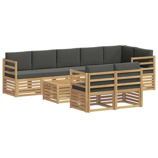 vidaXL Ensemble de canapés d'extérieur 9 pc Blanc et anthracite