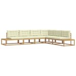 vidaXL Ensemble de canapés d'extérieur 6 pc Blanc et crème Polyester