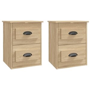 vidaXL Tables de chevet murales 2 Pièces chêne sonoma 41 5x36x53 cm