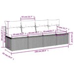 vidaXL Canapé de jardin avec coussins 4 places beige résine tressée