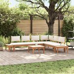 vidaXL Ensemble de canapé de jardin 4 Pièces Marron et Crème