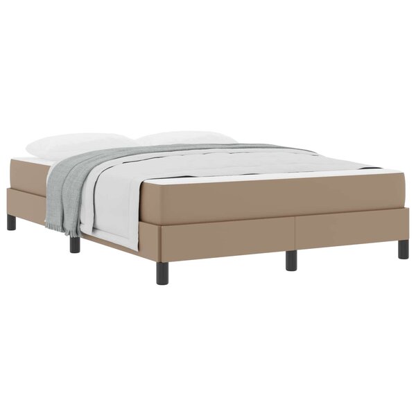 vidaXL Cadre de lit avec matelas Cappuccino 140 x 200 cm tissu