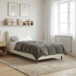vidaXL Duvet d'été simple Matelassé Gris clair 135 x 200 cm Microfibre