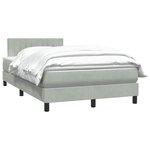vidaXL Sommier à lattes de lit et matelas gris clair 120x210cm velours