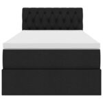 vidaXL Lit avec rangement et matelas Noir 90 x 200 cm Velours