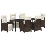 vidaXL Set de jardin 7 pièces marron rattan poly