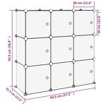 vidaXL Cubes de rangement 9 Pièces avec portes noir PP