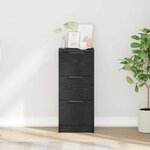 vidaXL Buffet en chêne noir avec tiroir Chêne noir 30 x 30 x 70 cm