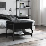 vidaXL Banc à chaussures noir 62x42x45 cm bois d'ingénierie