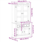 vidaXL Vitrine en verre Corona 100x48 5x179 cm bois massif de pin
