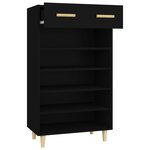 vidaXL Armoire à chaussures Noir 60x35x105 cm Bois d'ingénierie