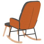 vidaXL Chaise à bascule avec repose-pied Gris foncé Tissu