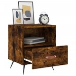 vidaXL Table de chevet chêne fumé 40x35x47 5 cm bois d’ingénierie