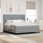 vidaXL Lit à ressorts avec matelas Gris clair 180 x 200 cm tissu