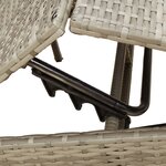 vidaXL Chaise longue avec coussin gris résine tressée