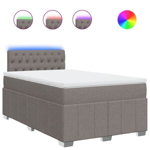 vidaXL Sommier à lattes de lit avec matelas Taupe 120x200 cm Tissu