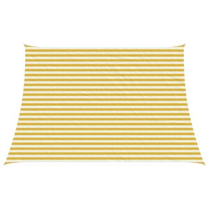 vidaXL Voile d'ombre Jaune et blanc 3 / 4 x 3 m HDPE