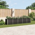 vidaXL Lit surélevé de jardin Acier galvanisé 400x80x77 cm Anthracite