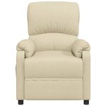 vidaXL Fauteuil inclinable Crème Tissu