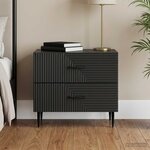 vidaXL Cabinet de chevet Noir 62 x 34 5 x 47 5 cm Bois d'ingénierie
