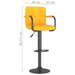 vidaXL Tabourets de bar lot de 2 jaune moutarde velours