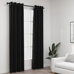 vidaXL Rideaux occultants Aspect de lin 2 Pièces Anthracite 140x245 cm