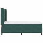 vidaXL Lit à Ressorts avec Matelas LED Vert foncé 90 x 190 cm Velours